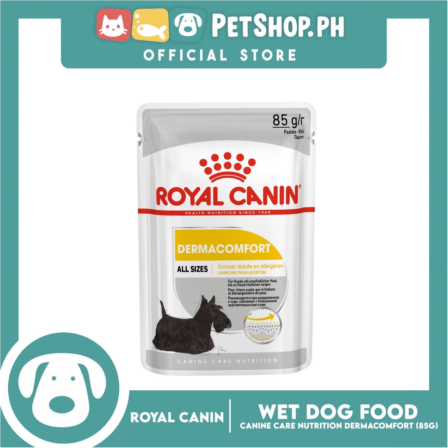 Royal Canin Dermacomfort Loaf (85g) Adult Wet Dog Food - Canine Care Nutrition