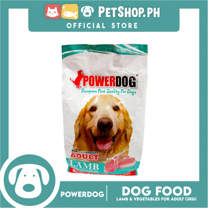 PowerDog Lamb and Vegetables for All Breeds Adult 3kgs Dry Dog Food