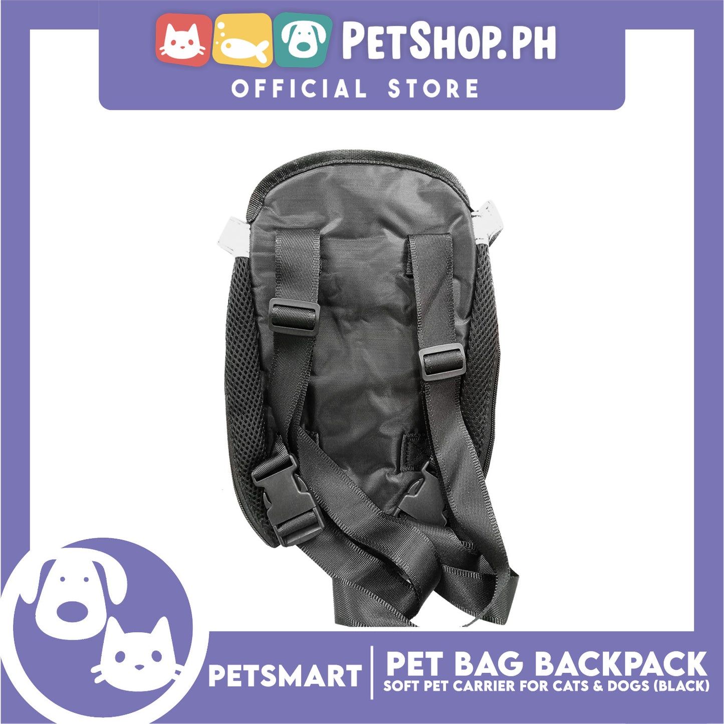 Pet Bag Backpack, Soft Pet Carrier for Cats and Dogs, Black Color (Medium)