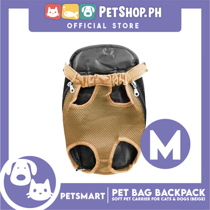 Pet Bag Backpack, Soft Pet Carrier for Cats and Dogs, Beige Color (Medium)
