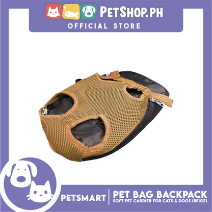 Pet Bag Backpack, Soft Pet Carrier for Cats and Dogs, Beige Color (Medium)
