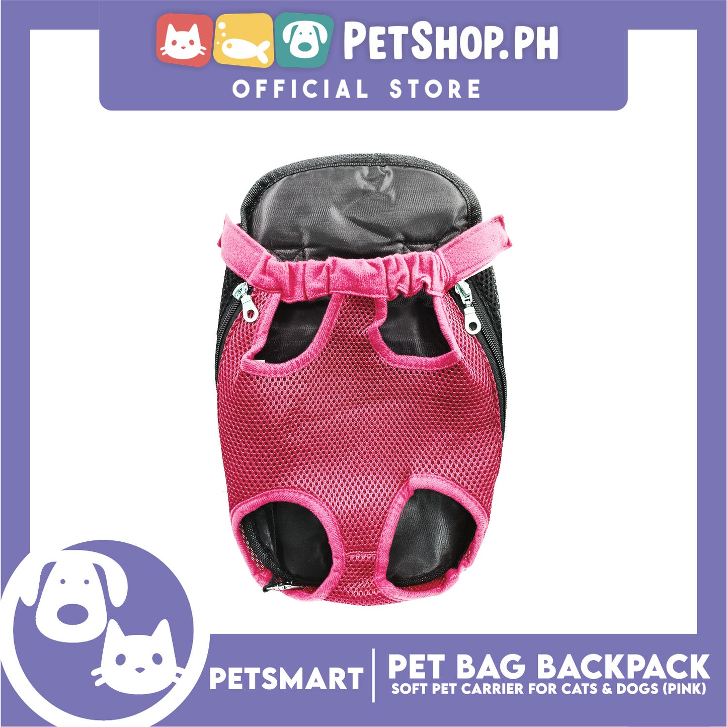 Pet Bag Backpack, Soft Pet Carrier for Cats and Dogs, Pink Color (Medium)