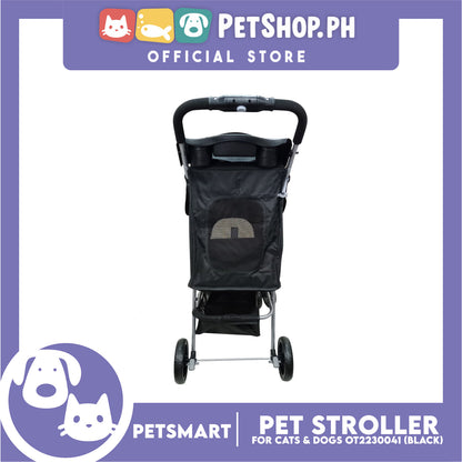 Pet Stroller 4 Wheels for Cats and Dogs, Black Color (OT2230042) 36cm x 82cm x 105cm