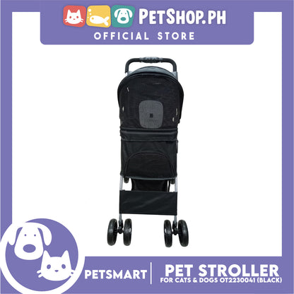 Pet Stroller 4 Wheels for Cats and Dogs, Black Color (OT2230042) 36cm x 82cm x 105cm