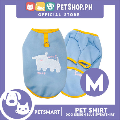 Pet Shirt Blue Sweat Shirt Dog Design (Medium) for Cats and Dogs