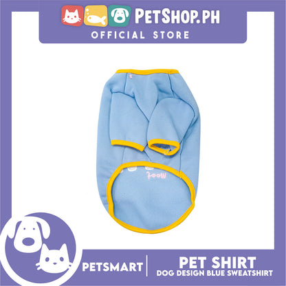 Pet Shirt Blue Sweat Shirt Dog Design (Medium) for Cats and Dogs