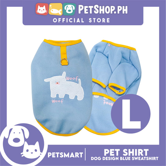 Pet Shirt Blue Sweat Shirt Dog Design (Large) for Cats and Dogs