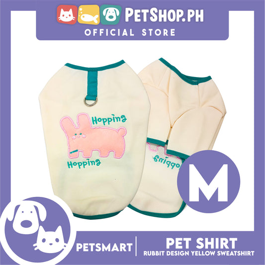 Pet Shirt Yellow Sweat Shirt Dog Design (Medium) for Cats and Dogs
