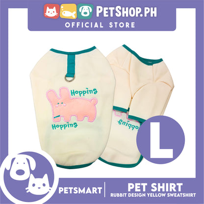 Pet Shirt Yellow Sweat Shirt Dog Design (Large) for Cats and Dogs