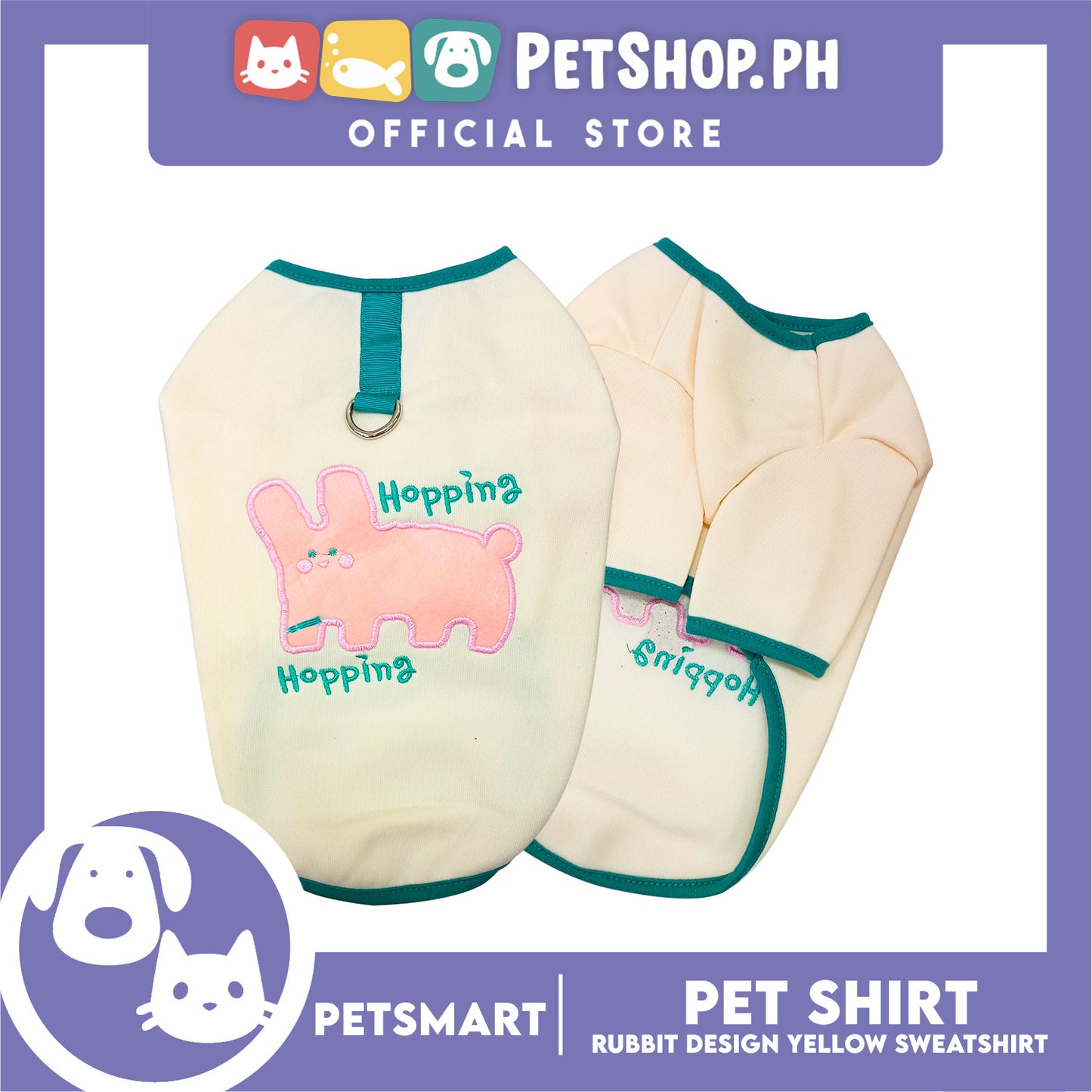 Pet Shirt Yellow Sweat Shirt Dog Design (Large) for Cats and Dogs