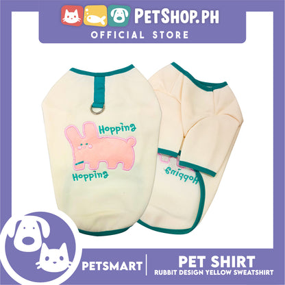 Pet Shirt Yellow Sweat Shirt Dog Design (Large) for Cats and Dogs