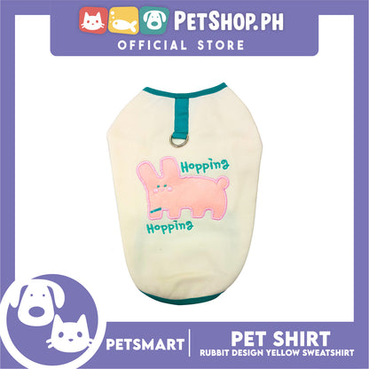 Pet Shirt Yellow Sweat Shirt Dog Design (Large) for Cats and Dogs