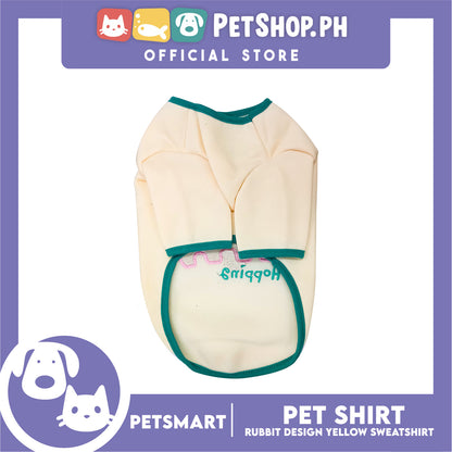 Pet Shirt Yellow Sweat Shirt Dog Design (Large) for Cats and Dogs