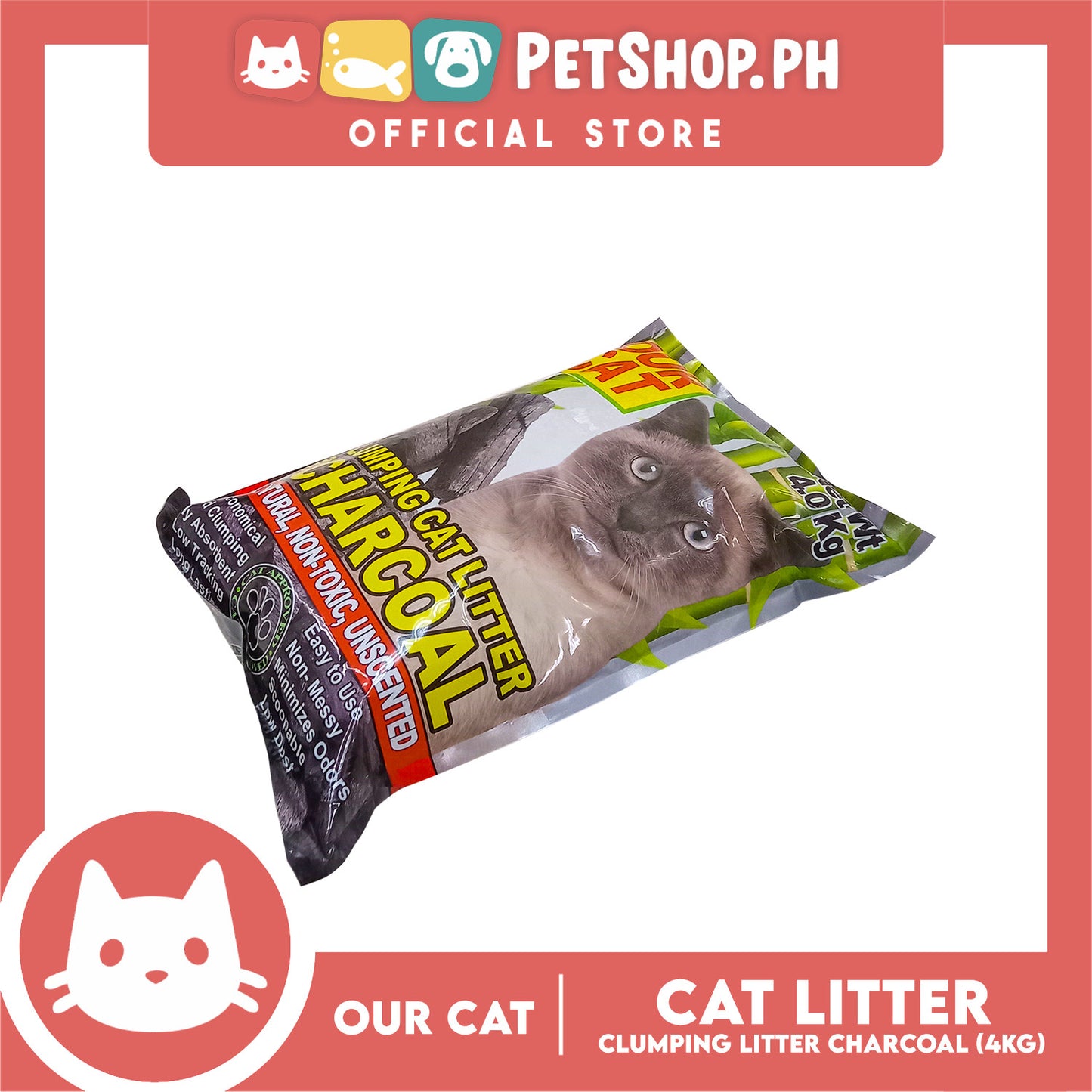 Our Cat Clumping Cat Litter Charcoal 4kg