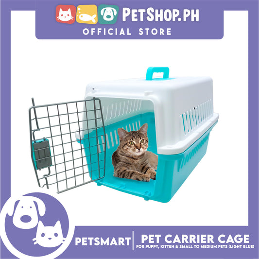 Pet Travel Carrier / Cage (Light Blue) for Small to Medium Pets
