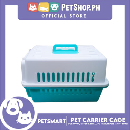 Pet Travel Carrier / Cage (Light Blue) for Small to Medium Pets
