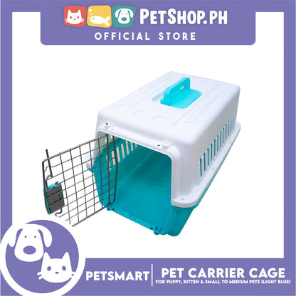 Pet Travel Carrier / Cage (Light Blue) for Small to Medium Pets