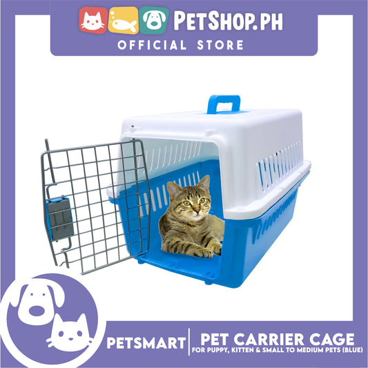 Pet Travel Carrier / Cage (Blue) for Small to Medium Pets