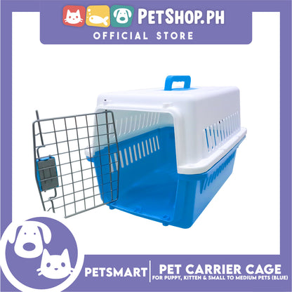 Pet Travel Carrier / Cage (Blue) for Small to Medium Pets