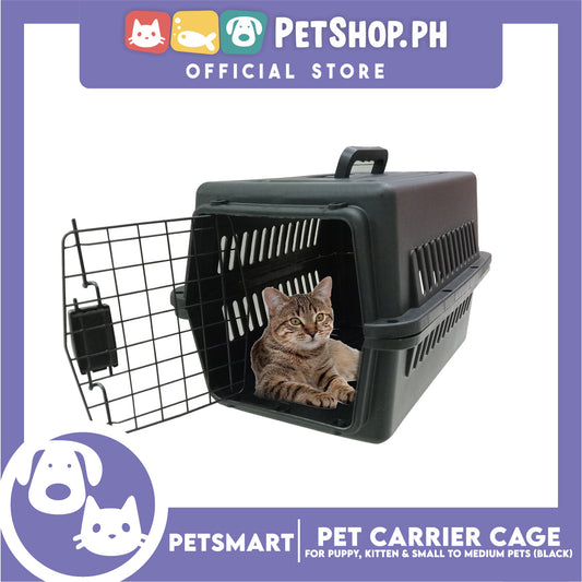 Pet Travel Carrier / Cage (Black) for Small to Medium Pets