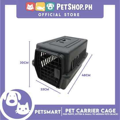 Pet Travel Carrier / Cage (Black) for Small to Medium Pets