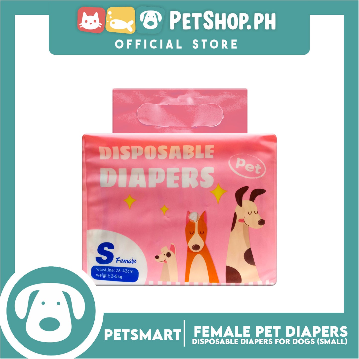 Disposable Pet Diapers for Female Dogs 2-5kg (Small)