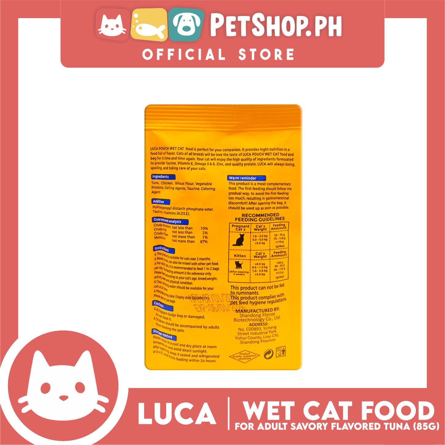 Luca Wet Cat Food (Savory Flavored Tuna) 95g for Adult Cats