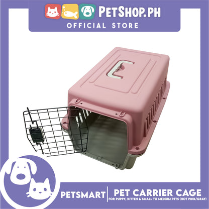 Pet Travel Carrier / Cage (Pink Grey) for Small to Medium Pets