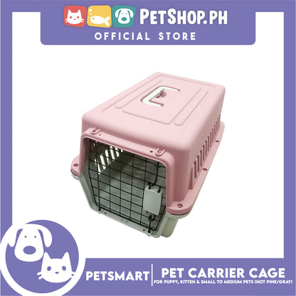 Pet Travel Carrier / Cage (Pink Grey) for Small to Medium Pets