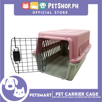 Pet Travel Carrier / Cage (Pink Grey) for Small to Medium Pets