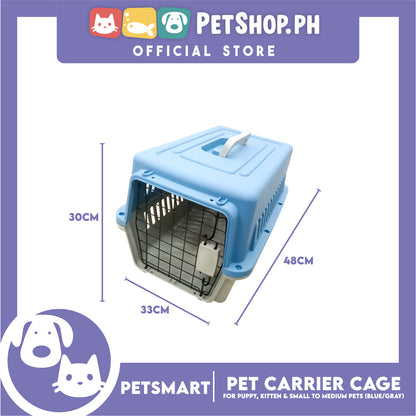 Pet Travel Carrier / Cage (Blue Grey) for Small to Medium Pets