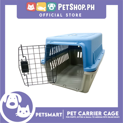 Pet Travel Carrier / Cage (Blue Grey) for Small to Medium Pets