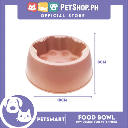 Pet Bowl Paw Design (Pink) for Cats and Dogs