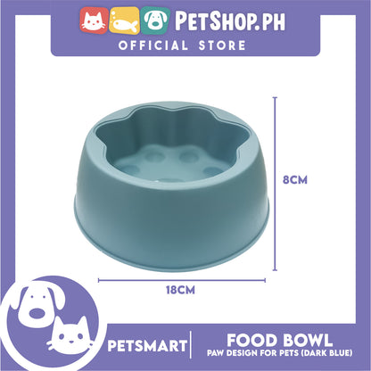 Pet Bowl Paw Design (Dark Blue) for Cats and Dogs