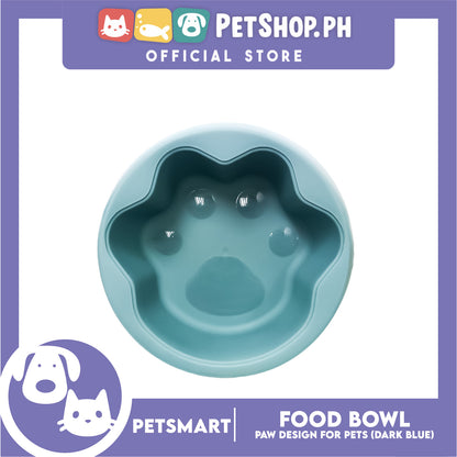 Pet Bowl Paw Design (Dark Blue) for Cats and Dogs