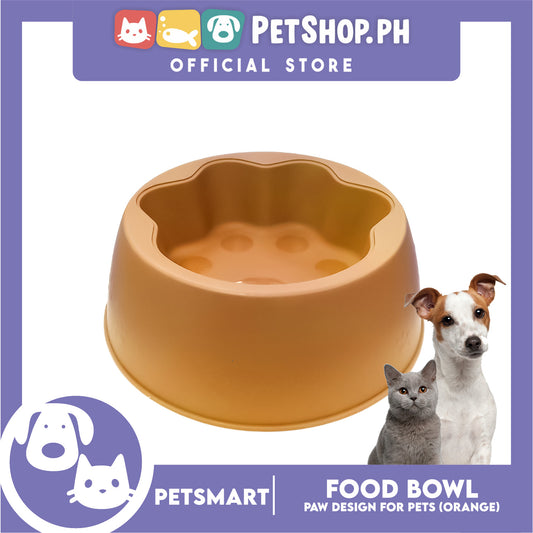 Pet Bowl Paw Design (Orange) for Cats and Dogs