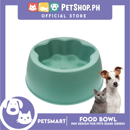 Pet Bowl Paw Design (Dark Green) for Cats and Dogs