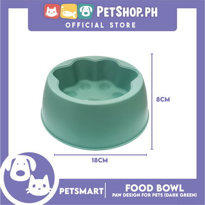 Pet Bowl Paw Design (Dark Green) for Cats and Dogs