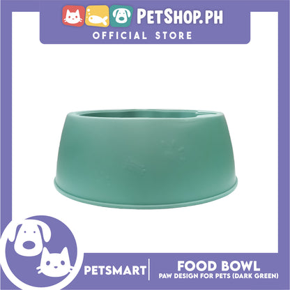 Pet Bowl Paw Design (Dark Green) for Cats and Dogs