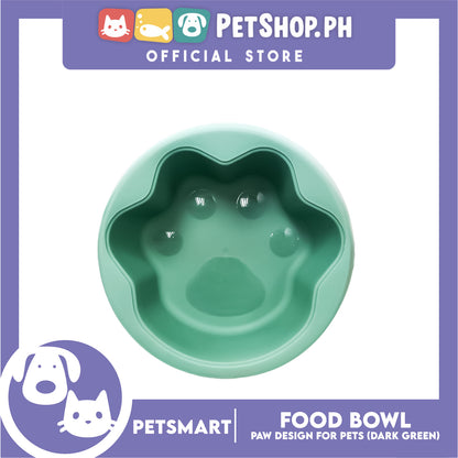 Pet Bowl Paw Design (Dark Green) for Cats and Dogs