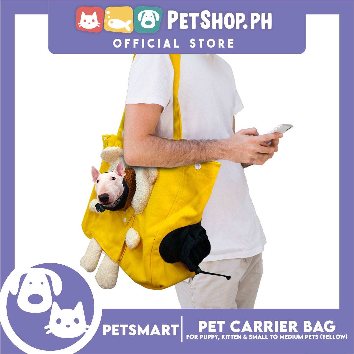 Pet Carrier Tote Bag Small Cat and  Dog Carrier Handbag  (Yellow)
