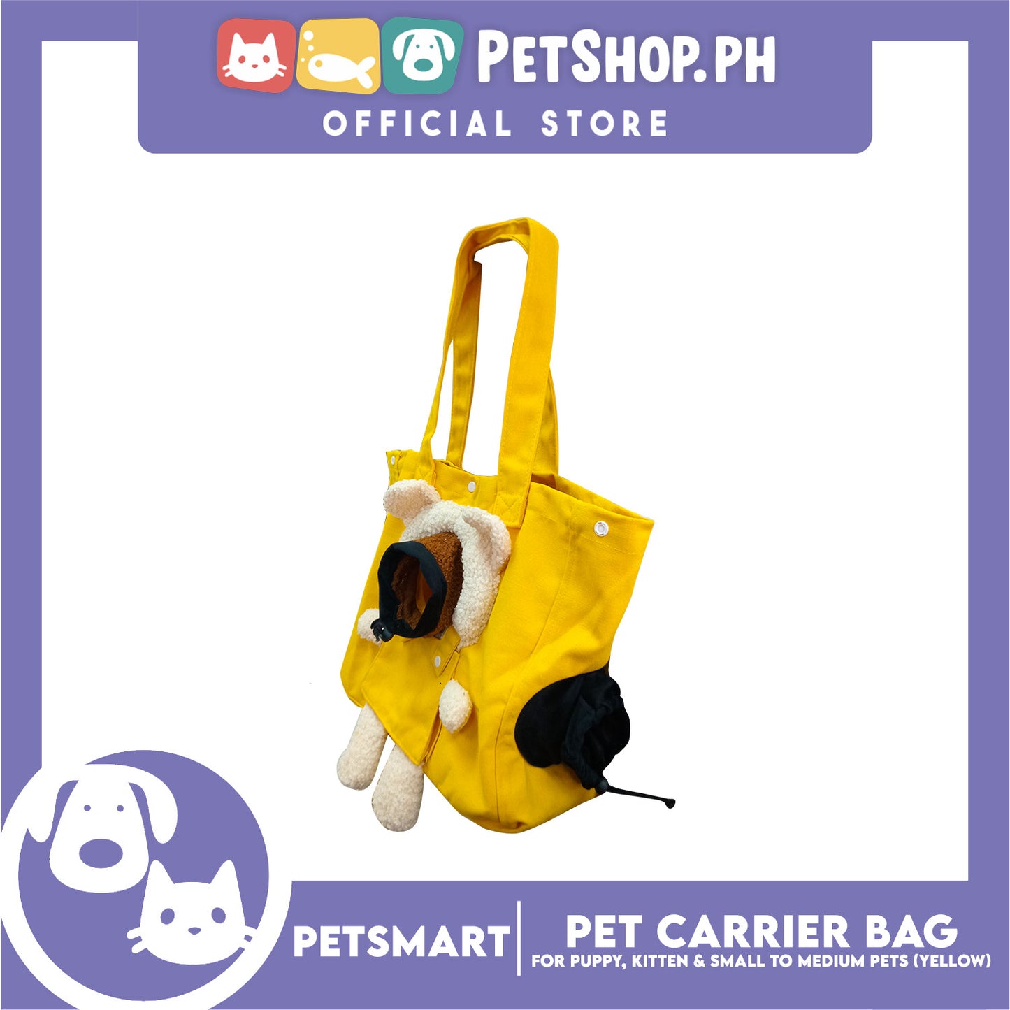 Pet Carrier Tote Bag Small Cat and  Dog Carrier Handbag  (Yellow)