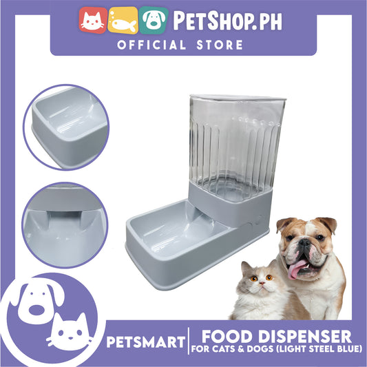 Pet Automatic Food Dispenser (Light Steel Blue) with Anti-Slip Rubber for Cats and Dogs