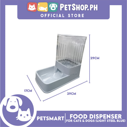 Pet Automatic Food Dispenser (Light Steel Blue) with Anti-Slip Rubber for Cats and Dogs