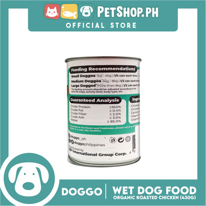 Doggo Organic Rosted Chicken Canned Dog Food (430g)
