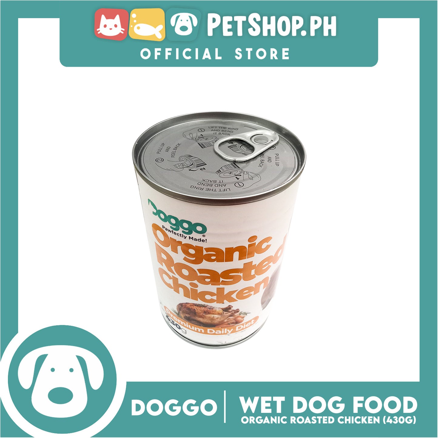 Doggo Organic Rosted Chicken Canned Dog Food (430g)
