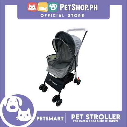 HeyPet Pet Stroller / Carrier Four Wheel Foldable Stroller for Pet Cat & Dog (Gray) BNDC-101
