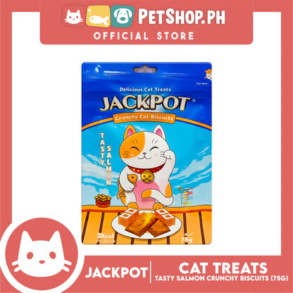 Jackpot Tasty Salmon Crunchy Cat Biscuits Delicious Cat Treats 75g