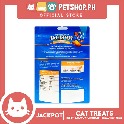 Jackpot Tasty Salmon Crunchy Cat Biscuits Delicious Cat Treats 75g