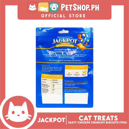 Jackpot Tasty Chicken Crunchy Cat Biscuits Delicious Cat Treats 75g